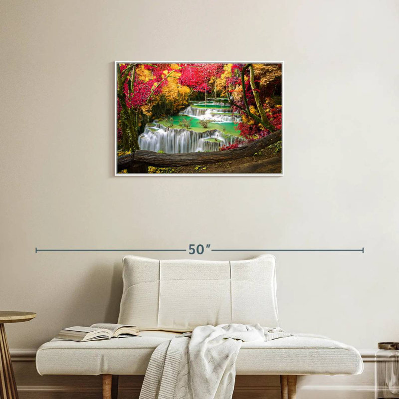 Cascade Huai Mae Khamin, Cadre flottant blanc, 31 po x 21 po