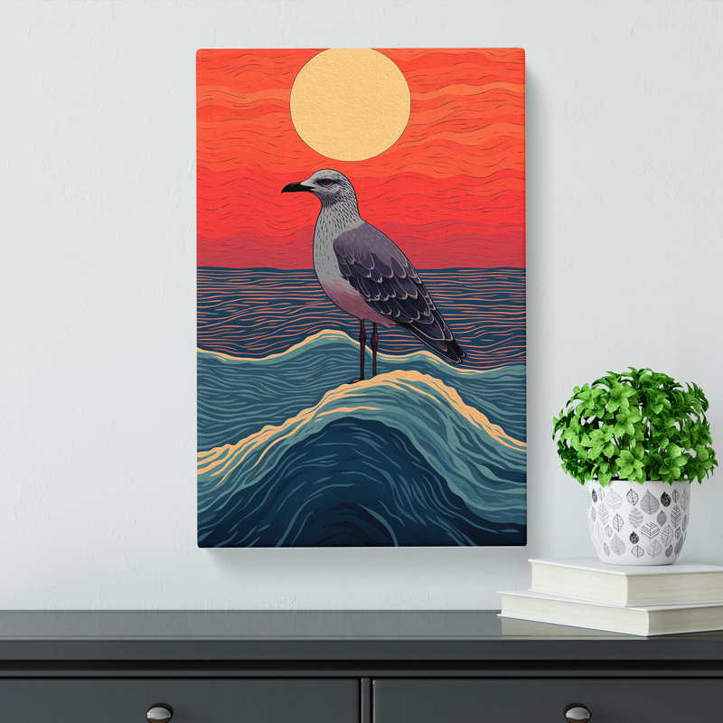 Seagull Colour Field No.2 - No Frame Print, 50cm H x 35cm W x 3cm D