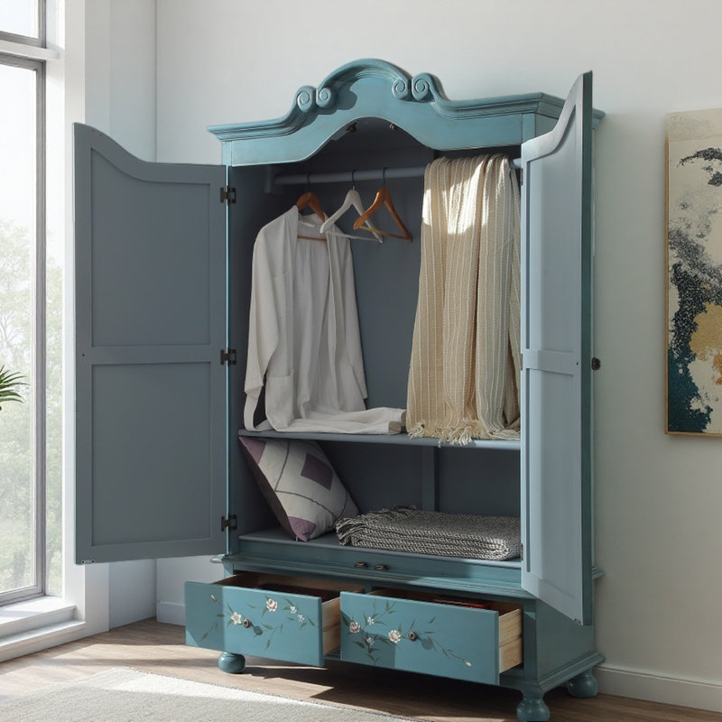 Armoire américaine à deux portes peintes