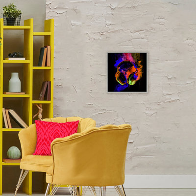 Power Play Headphones Framed Giclee, design by Sasha