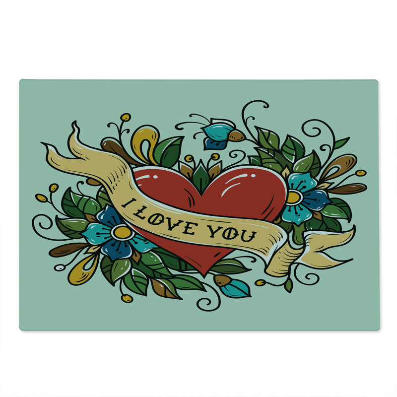 Multicolore Ambesonne, planche à découper rétro grande taille I Love You