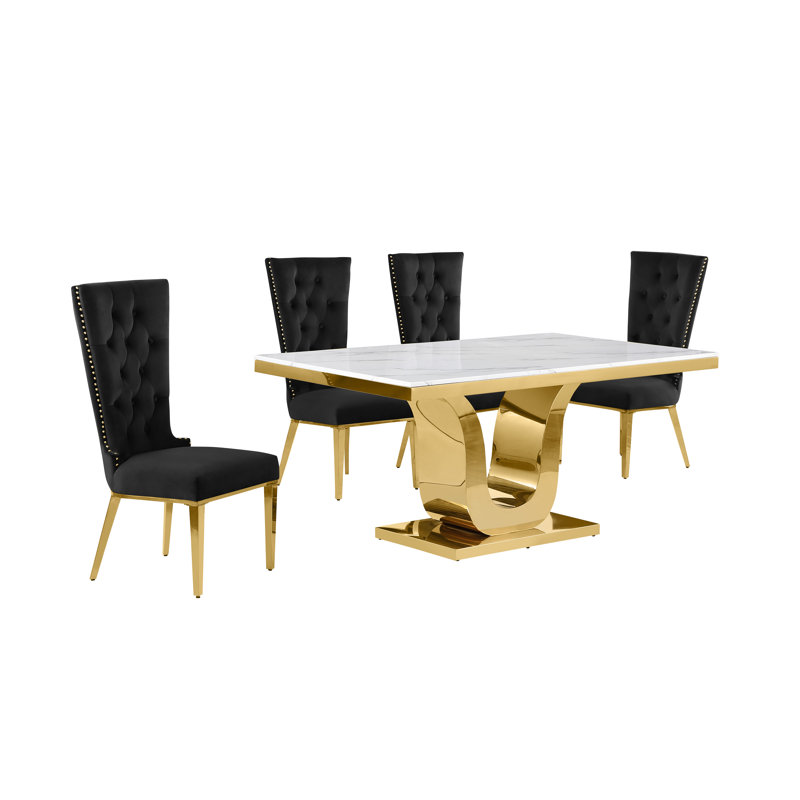 7 pièces Ensemble repas, Ensemble repas 5 pièces, Noir