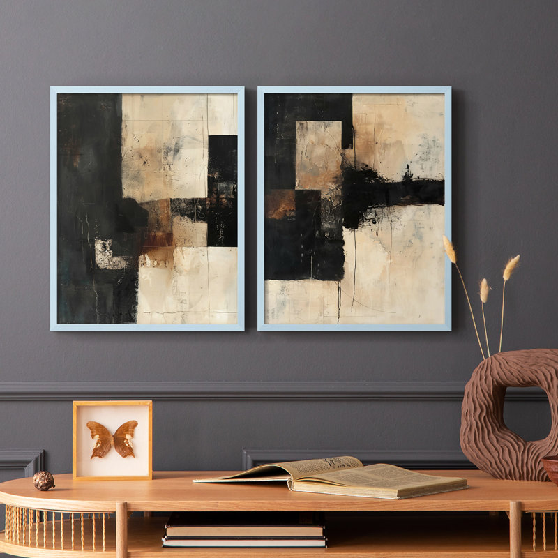 ABSTRACT Series CCCCLL III - Reproduction encadrée de qualité supérieure - prêt à être accroché - aucun clou requis - aucun clou requis