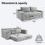 Canapé à compression en L 55,9 po en mousse viscoélastique pour salon - sans assemblage, convertible 2 en 1, tissu en velours côtelé - canapé compact pour les petits espaces, les appartements, le bureau à domicile et la chambre à coucher-690410380-703236745