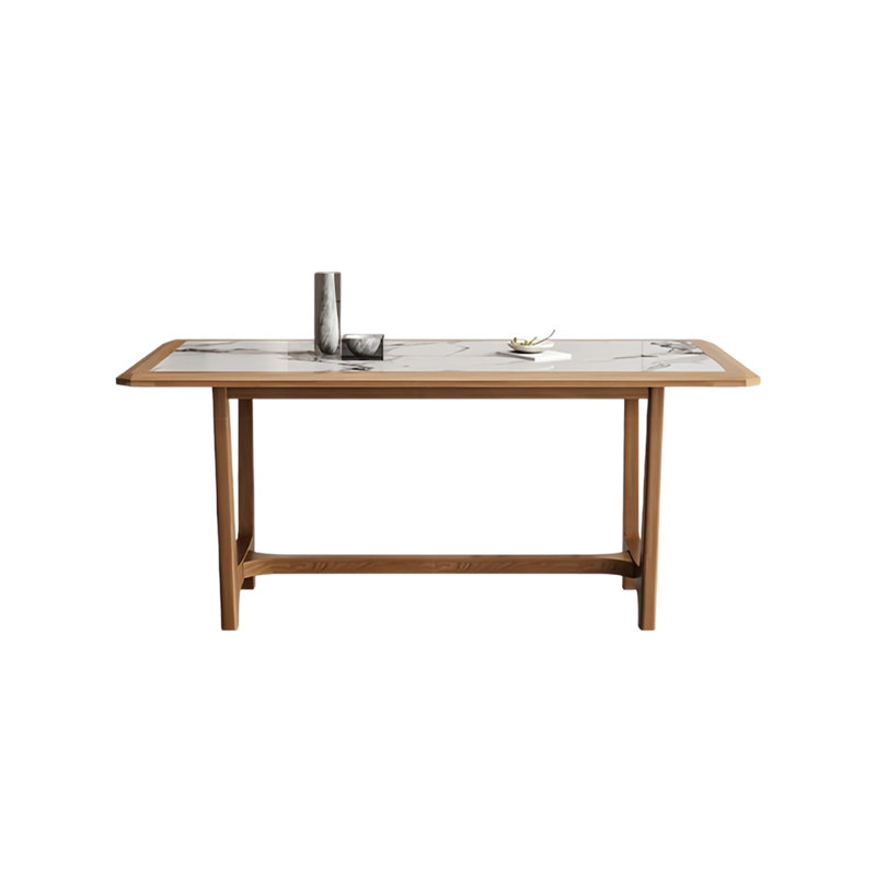 Vesro Solid Wood Base Dining Table, 29.52"H x 55.11"L x 31.49"W