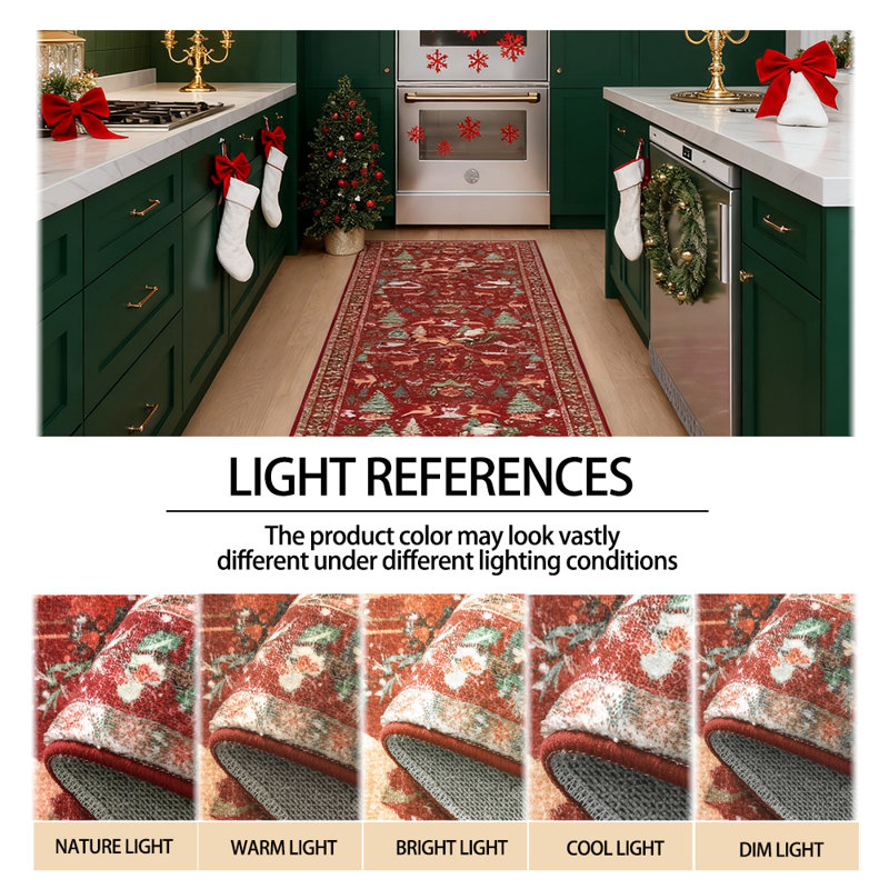 Tapis de Noël Christmas, Tapis de couloir 2 pi x 10 pi