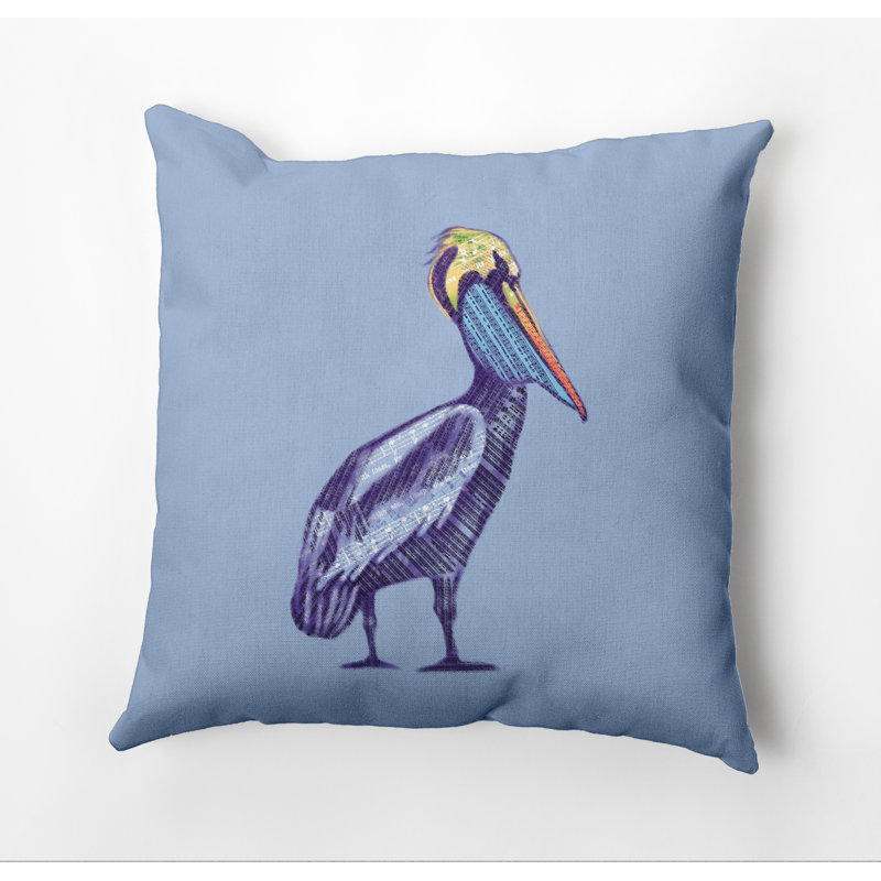 Beach Vacation Outdoor Reversible Throw Pillow, 18"x18", Blue