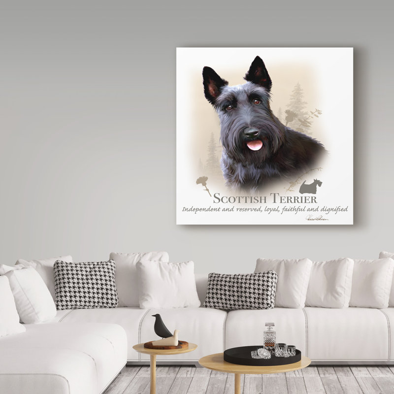 « gaélique terrier », reproduction d’impression sur toile tendue, H 18 po x l 18 po x P 2 po