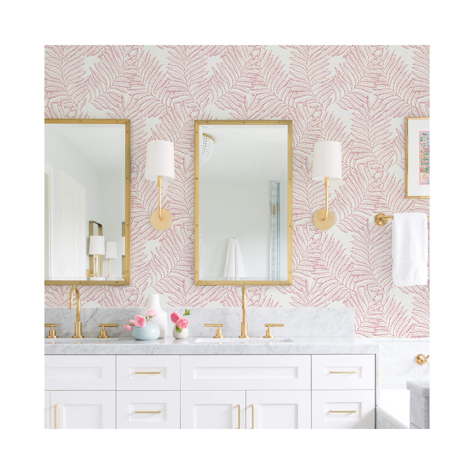 Palmina Modern Floral Wallpaper, Pink/Orange 