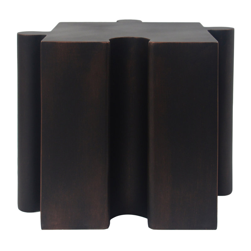 Table d'appoint casse-tête de puzzle, table MGO à bord convexe modulaire - acheter simple ou combiner pour des aménagements personnalisés, intérieur et extérieur, couleur cuivre antique