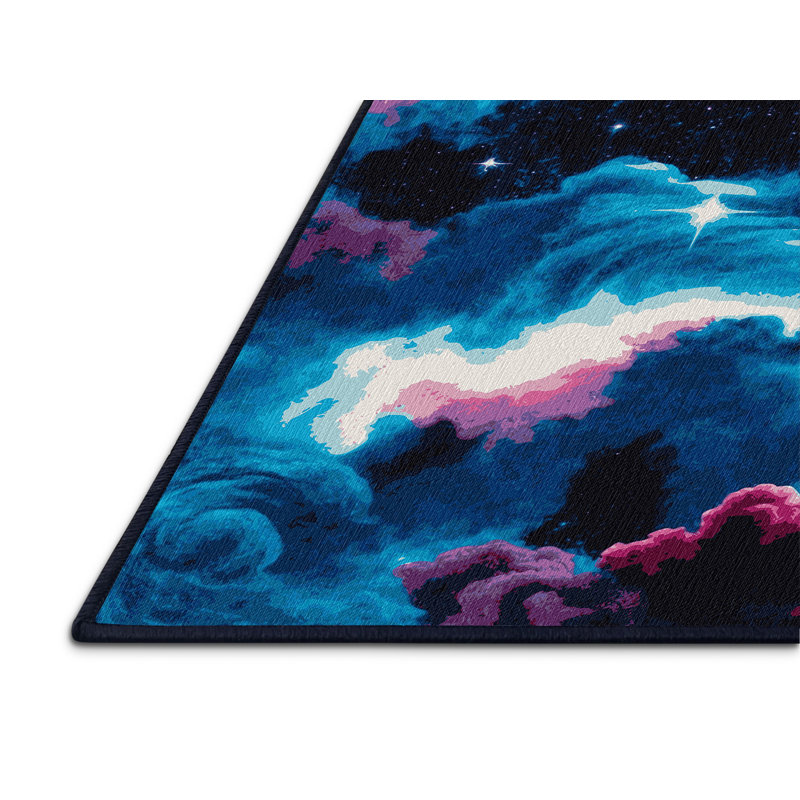 Tapis mauve lavable à la machine, Rond 4 pi