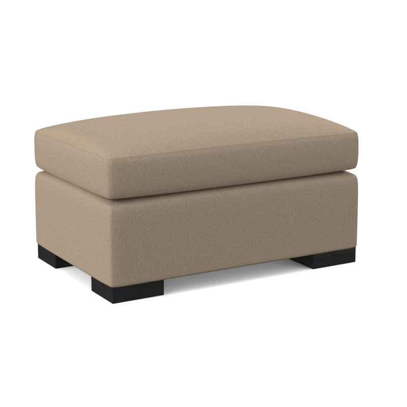 Elkins Ottoman, Espresso, Elise Linen