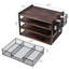 Organisateur de bureau à 4 niveaux en bois et métal avec plateau à accessoires en métal