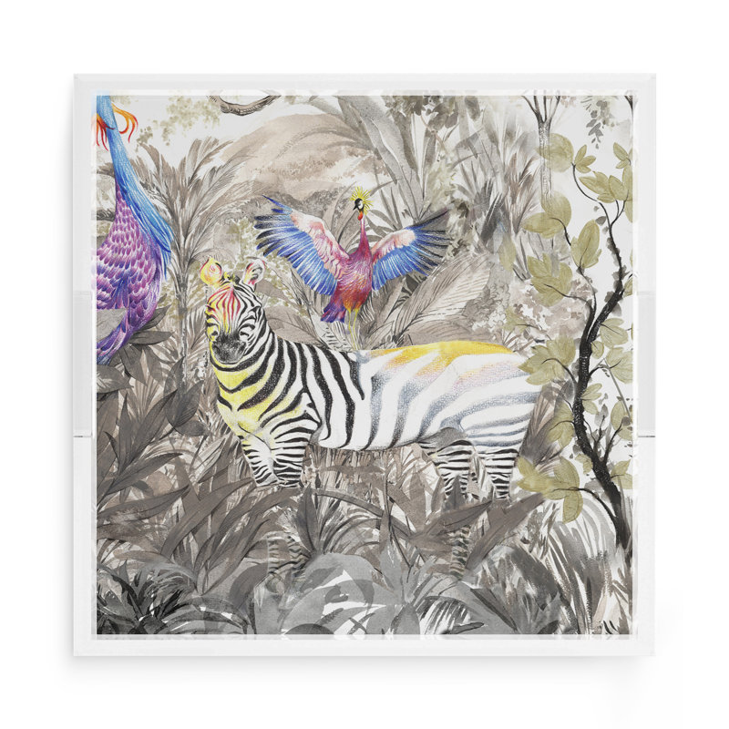 Arcadia Zebra Acrylic Square Decorative Tray, 15"W x 15"D x 2"H