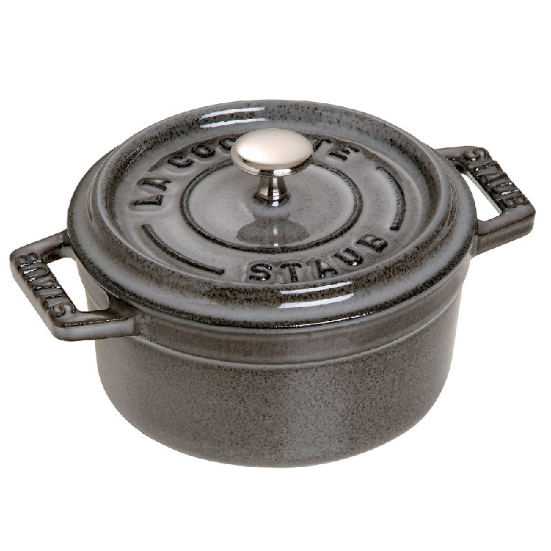 La Cocotte Cast Iron Round Cocotte, 2.75 quarts, Graphite Gray