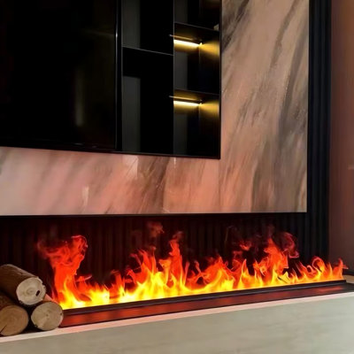 98.43"Recessed Built‑In Decorative Atomizing Electric Fireplace Humidifier, Realistic Simulated Mist Flame for Indoor Home Ornament