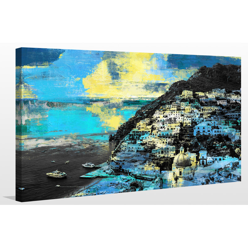 « positiano, amalfi coast iv », reproduction d’impression sur toile tendue, H 18 po x l 30 po