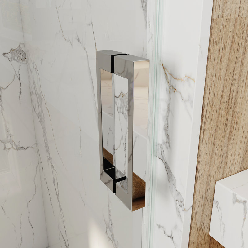 Opal Mirage MCOCOD 56-60.5" W x 76" H Single Sliding Frameless Soft Close Shower Door with 3/8" (10mm)Clear Glass, Chrome