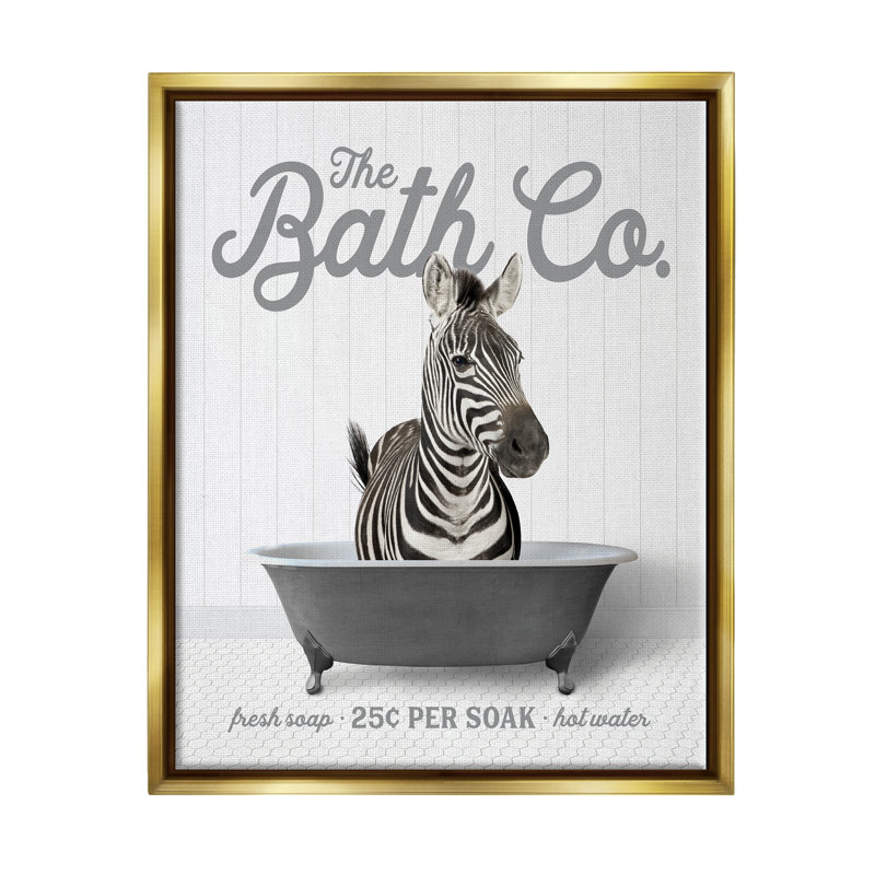 Conception d'art mural sur toile flottante Zebra, Cadre flottant métallique doré, H 31 po x l 25 po x P 1,7 po