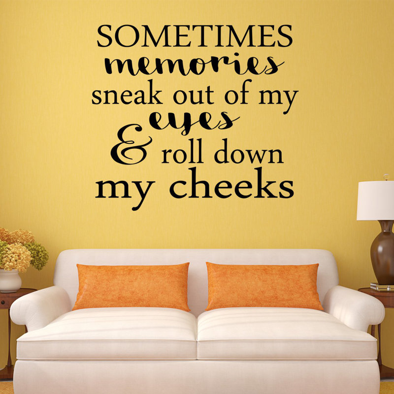 Décalcomanie murale parfois en vinyle Sneak Out of My Eyes and Roll Down My Cheek 