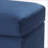 Ottoman for Living Room, Navy Blue Rectangular with Faux Fur Pillows | Brushed Silver Metal Legs-1338921162