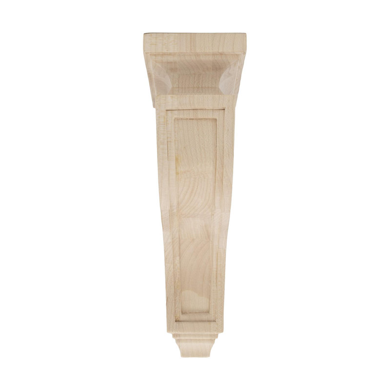 Unfinished Maple Wood Corbel with Plain Design, 8" Height