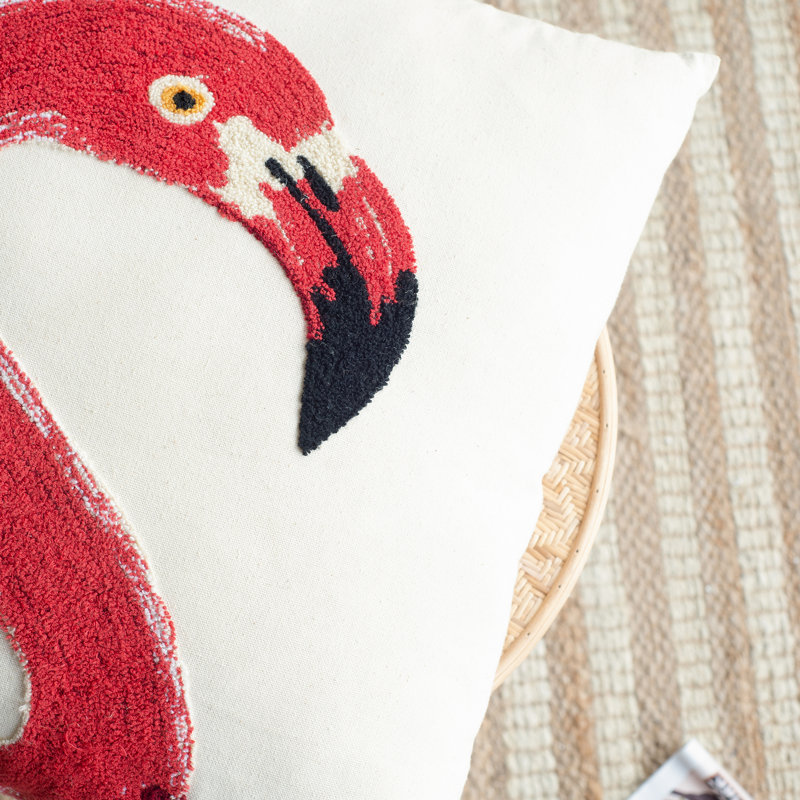 Embroidered Reversible Throw Pillow