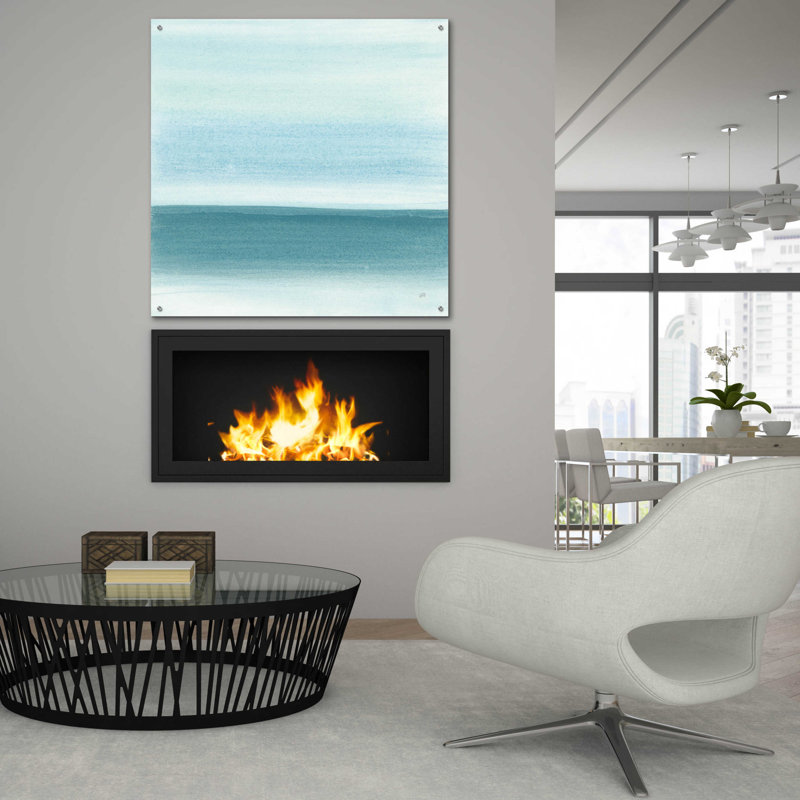 «Coastal Abstraction I» par Chris Paschke - Peinture sans cadre, H 36 po x l 36 po x P 0,2 po
