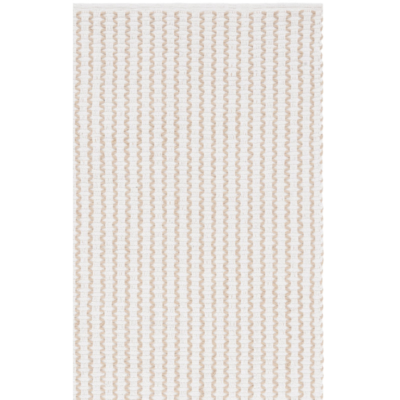 Tapis en coton à chevrons tissé à la main, Rectangle 6 pi x 9 pi