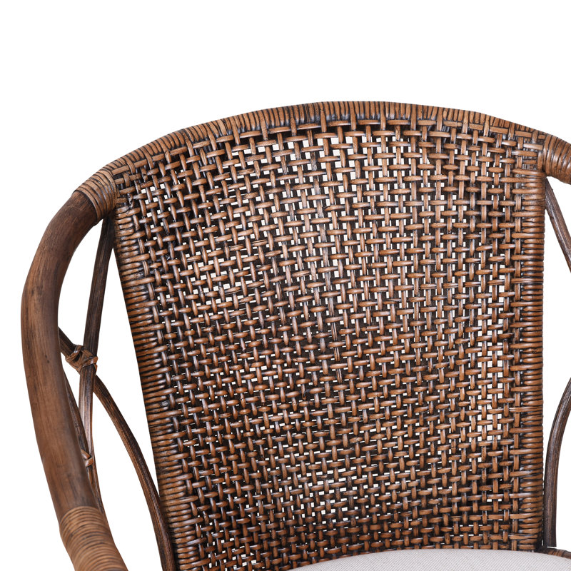Chaise d'appoint rembourrée en rotin