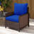 4 Navy Blue Outdoor Cushion For Patio Chairs, Relaxing Seating Garden Seat And Pillow , 4, Comfortable Option