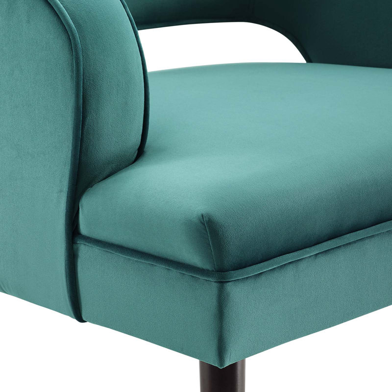 Carson Carrington Taktsberget Velvet Armchair by Modway, Teal Plainweave