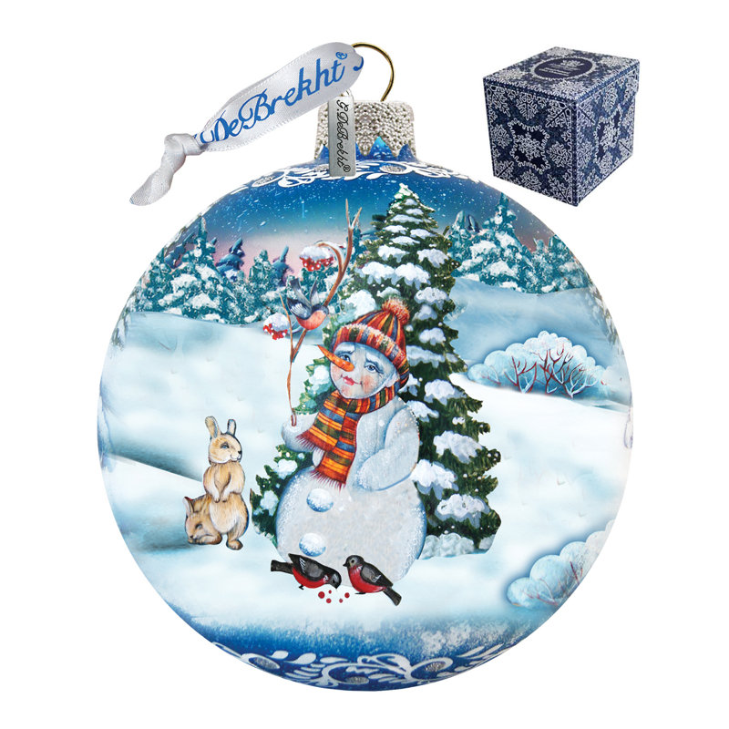 Holiday 5.5'' Handmade Glass Ball Ornament