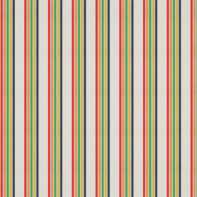 Helter Skelter Stripe Fabric, Navy/Poppy/Apricot/Gecko