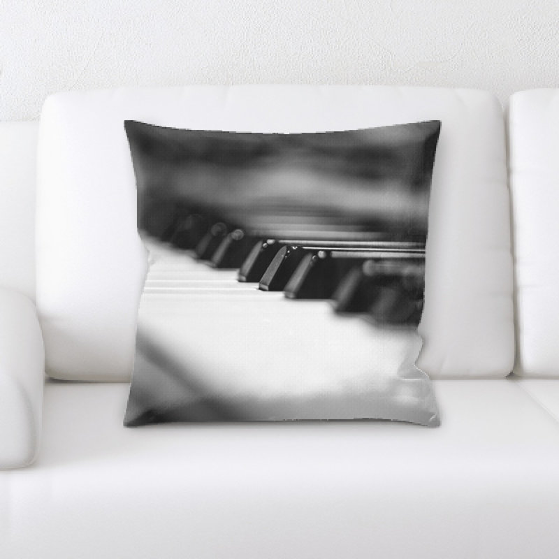 Piano Microsuede Reversible Throw Pillow