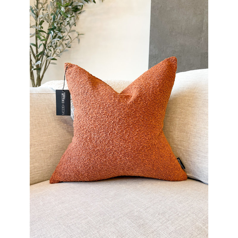 Boucle pillow cover, 18" x 18", Orange