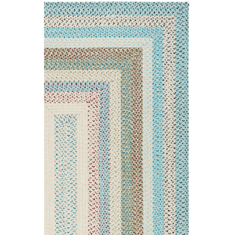 Braided 322 Area Indoor/Outdoor Area Rug In Beige / Light Blue, Rectangle 2' x 3'