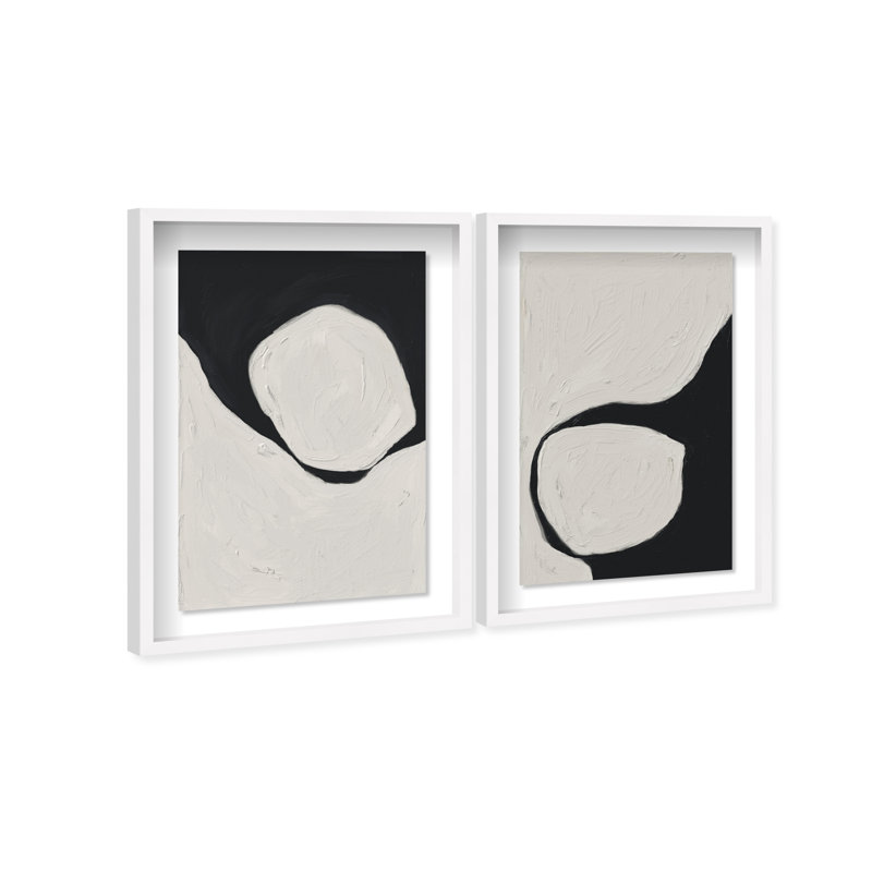 Neutral Balance Set Set by Oliver Gal, 46.5" H x 31.5" W, White Shadowbox