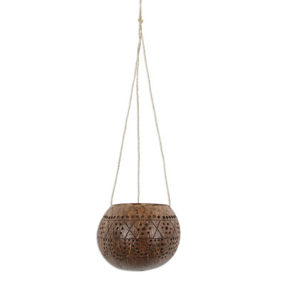 Bay Isle Home™ Handmade Gardening Coconut Shell Hanging Planter