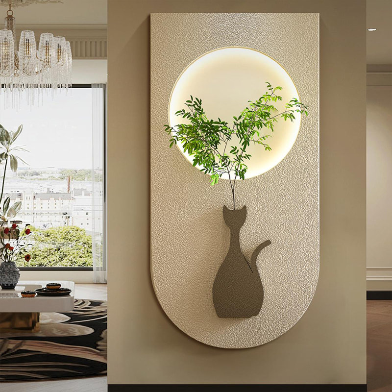 Peinture suspendue à une lampe tridimensionnelle en grès, H 62,99 po x l 31,5 po x P 1,97 po
