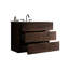 Lavabo de salle de bain 36 po en noyer - Max Storage, Silent Smooth, lavabo blanc, pré-assemblé, autoportant, sans bonde et robinet élégant-1765614818