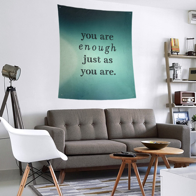 En polyester, vous êtes assez tapisserie quot, H 104 po x l 88 po, Lueur bleu sarcelle