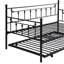 Lit de jour moderne avec couchette - Finition noire, structure en métal robuste pour la stabilité, idée d'espace, silencieuse et silencieuse, pièce facile à assembler, aucun sommier nécessaire, transporte un ajout de chambre de style 250/350 lb