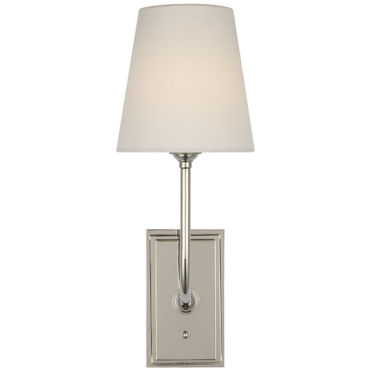 Thomas O'Brien Hulton 17" Cordless Single Sconce with Linen Shade