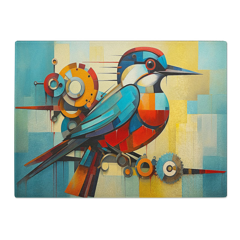 Kingfisher Constructivism  Glass Chopping Board