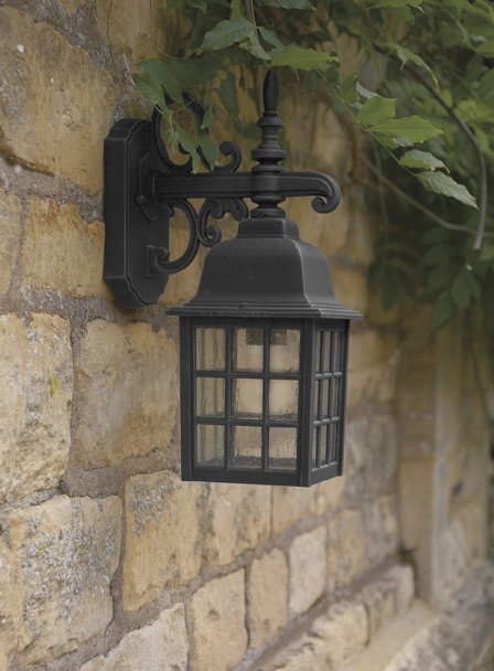Aafreen Black Outdoor Wall Lantern