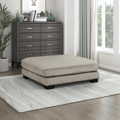 Brinsley 45" Modern & Contemporary Corduroy Square Ottoman with Comfortable Foam & Pocket Coils and Durable Plywood Frame
