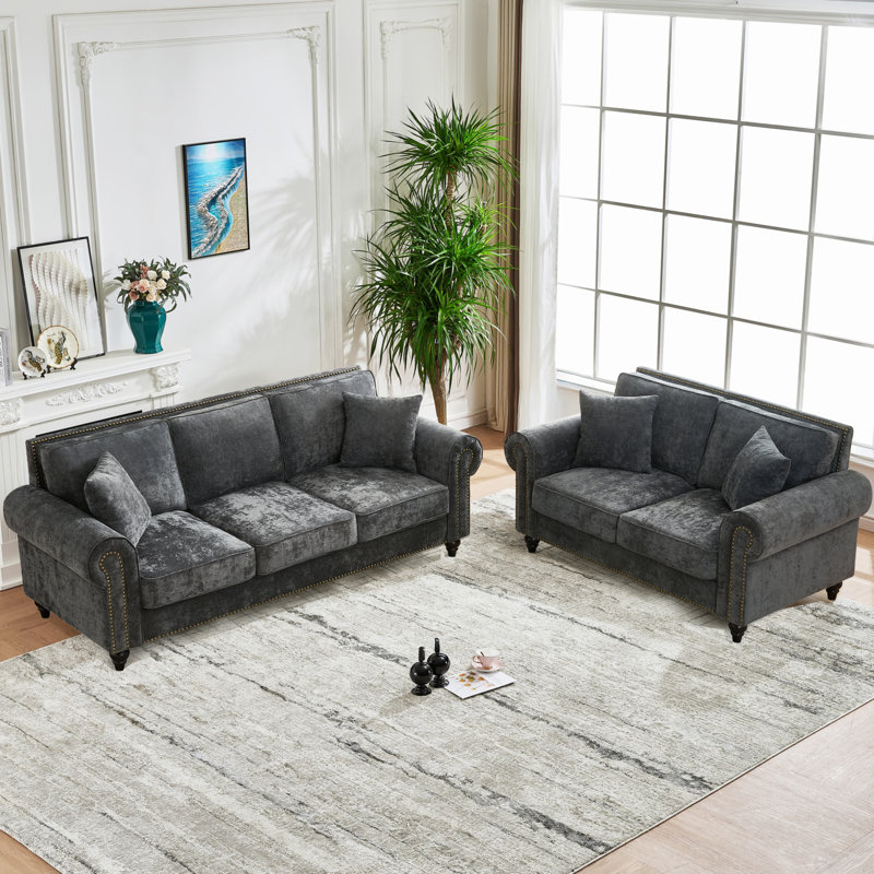 Gillianne 2 - Piece Chenille Living Room Set, Gray