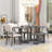 Leonete 6 - Person Solid Wood Top Double Pedestal Base Dining Set-253048534