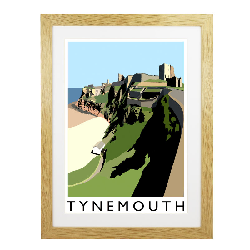 'Tynemouth 2' by Richard O'Neil - Print, Oak Wood Frame, 43.5 cm H x 33.5 cm W x 2.2 cm D